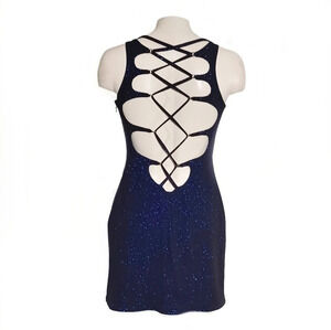 Dave & Johnny Open Strappy Back Cocktail Dress Going Out Bodycon Clubbing Y2K S